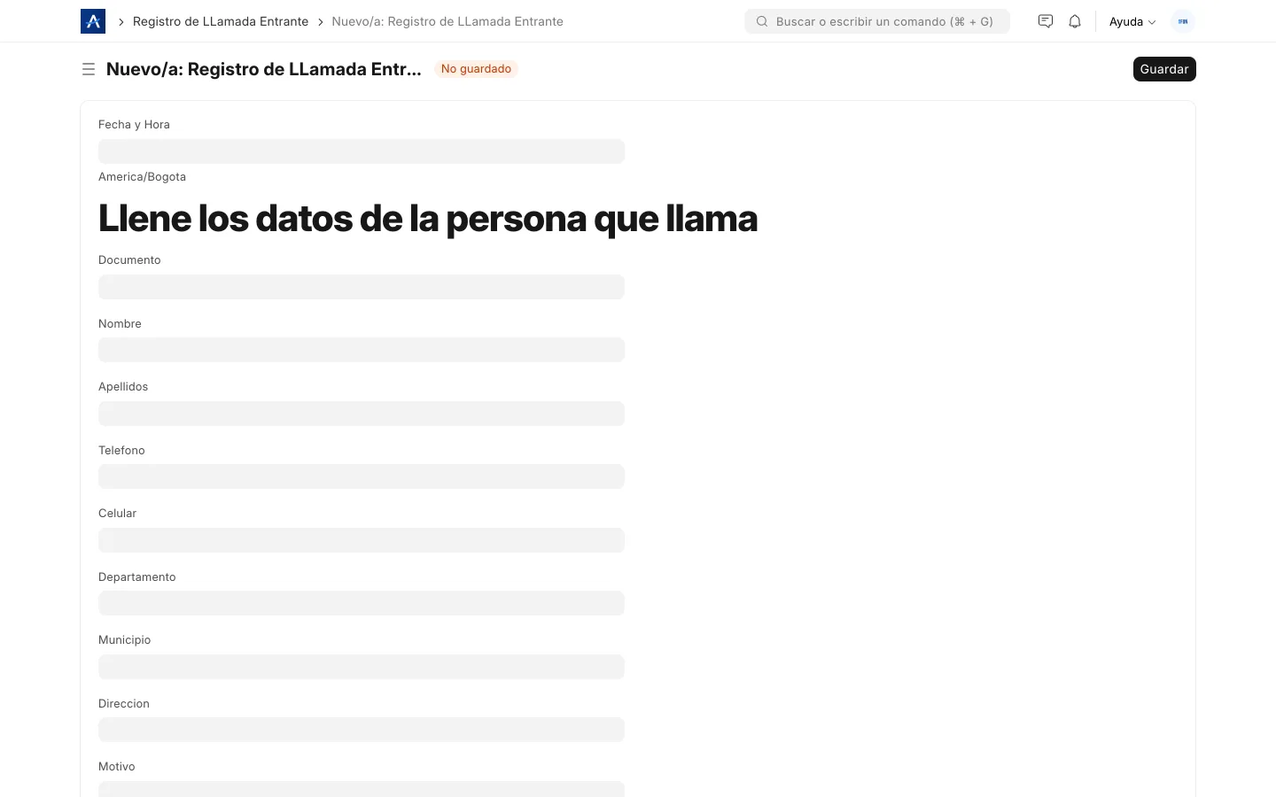 Registro de llamada entrante en SFUN con el contexto del afiliado de inmediato