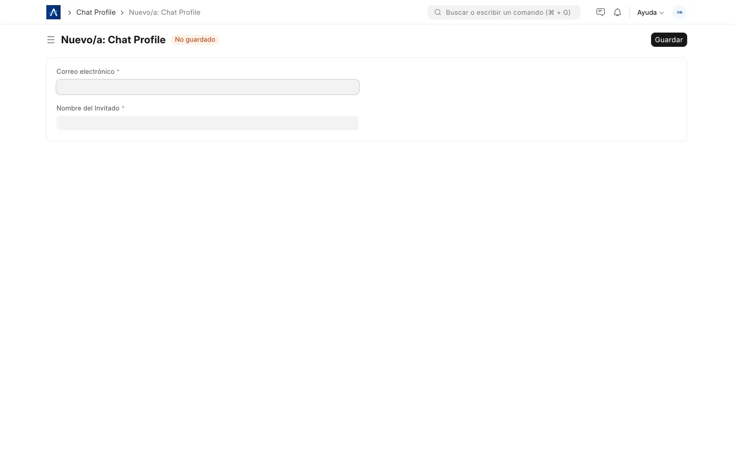 Perfil de chat en SFUN para atender visitantes desde el sitio web