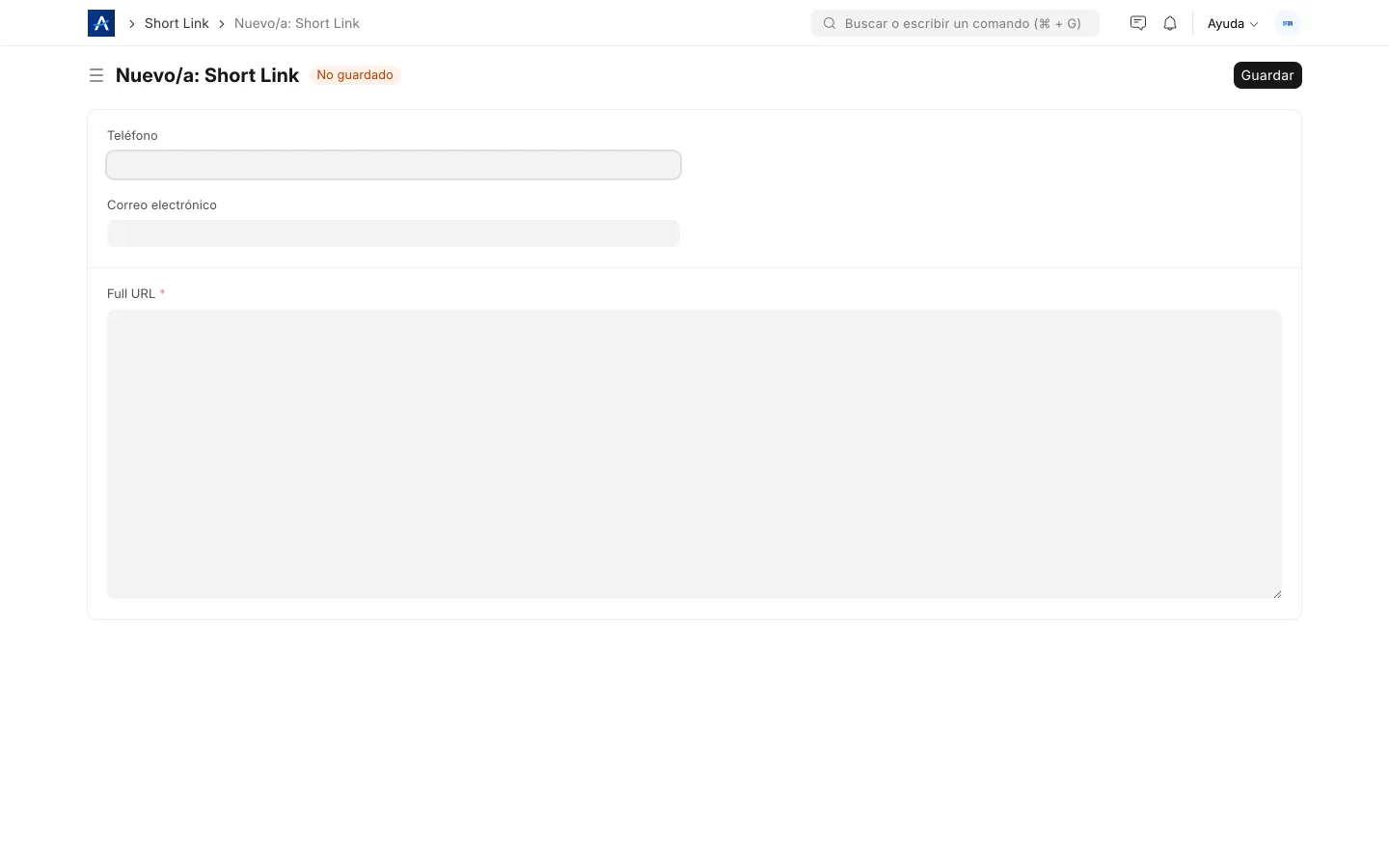 Creación de un enlace corto en SFUN (Chopurl) para acortar cualquier URL larga