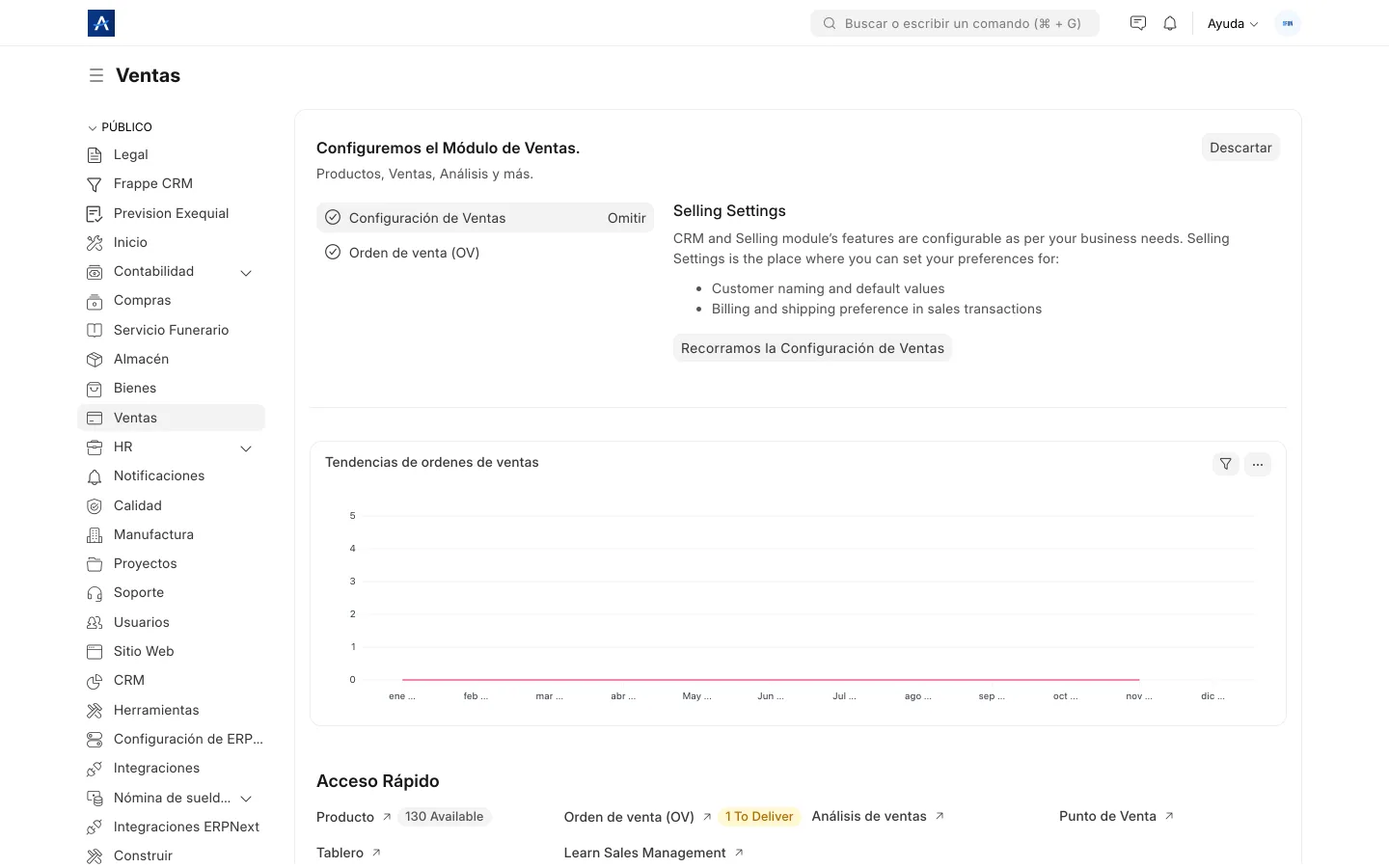 Panel de ventas de SFUN con clientes y su historial completo
