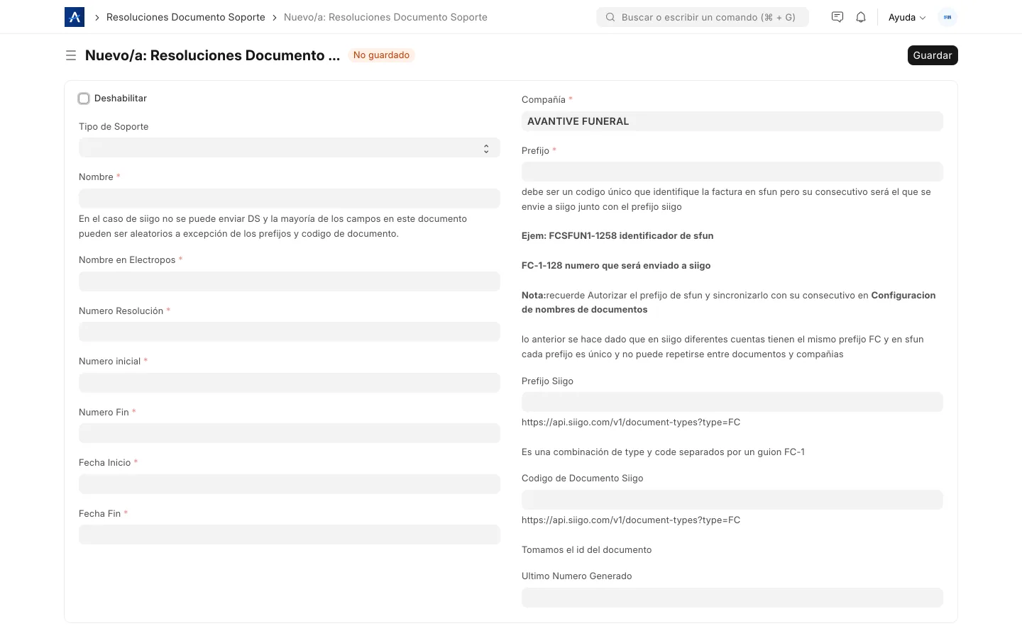 Resolución de documento soporte en SFUN para compras a terceros no obligados a facturar