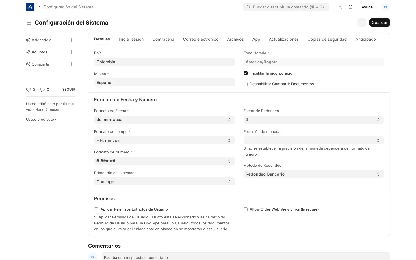 Configuración del sistema en SFUN para seguridad y continuidad en la nube