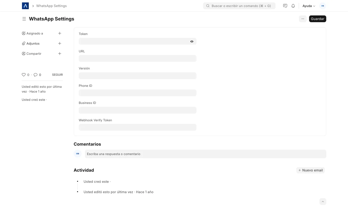 Configuración de WhatsApp en SFUN con conexión nativa a la API oficial de WhatsApp Business