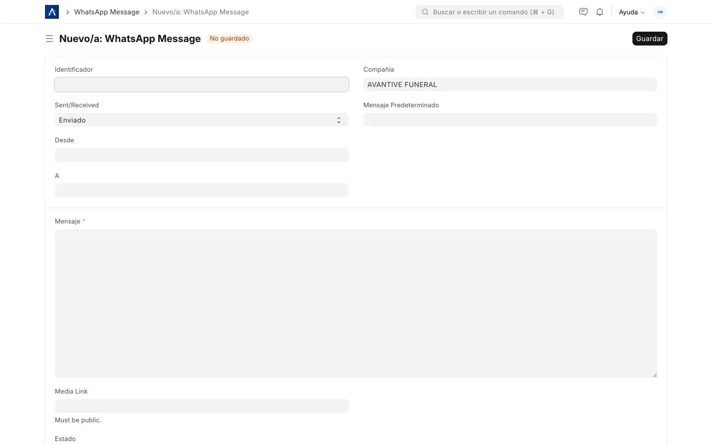 Mensajes de WhatsApp entrantes y respuestas centralizadas en SFUN
