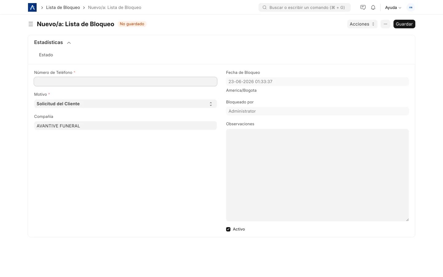 Lista de bloqueo de SendPulse en SFUN para entregas controladas con reintentos