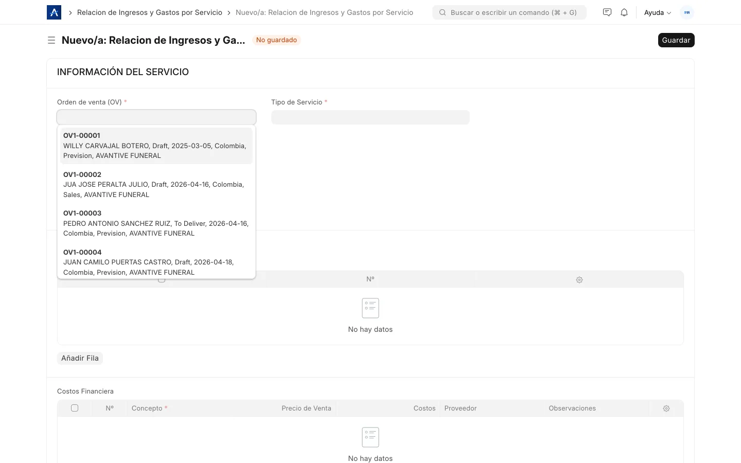 Relación de ingresos y gastos por servicio en SFUN para medir la rentabilidad real