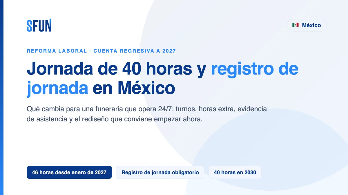 Reducción de la jornada laboral a 40 horas y registro electrónico de jornada en México: impacto en los turnos 24/7 de un grupo funerario